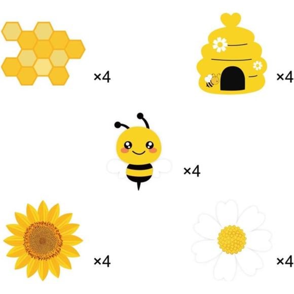 20PCS Bumble Bee Hanging Swirl Decorations,Bee Party Hanging Swirls Foil Ceiling - Picture 5 of 6